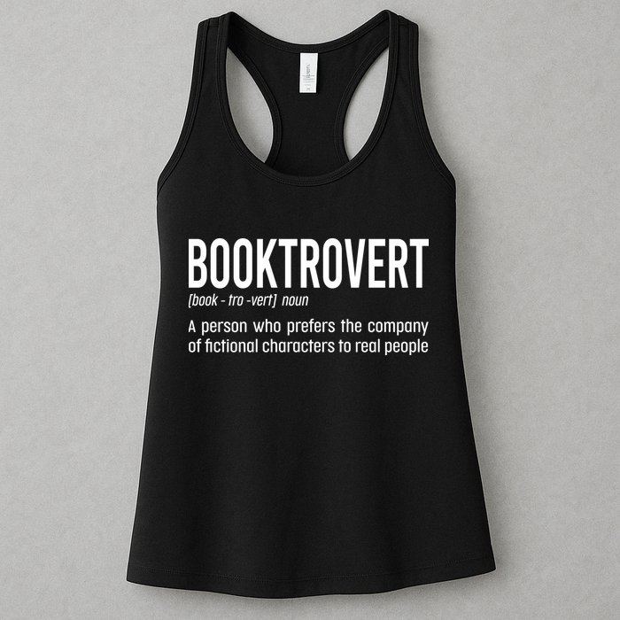 Funny Booktrovert Definition Reading Fan Book Lover Introvert Womens Tank Top