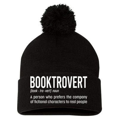 Funny Booktrovert Definition Reading Fan Book Lover Introvert Pom Pom 12in Knit Beanie