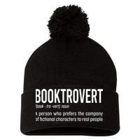 Funny Booktrovert Definition Reading Fan Book Lover Introvert Pom Pom 12in Knit Beanie
