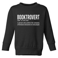 Funny Booktrovert Definition Reading Fan Book Lover Introvert Toddler Sweatshirt