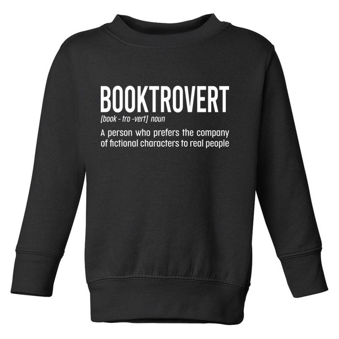 Funny Booktrovert Definition Reading Fan Book Lover Introvert Toddler Sweatshirt