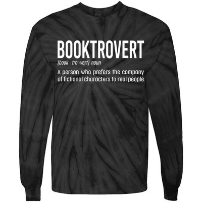 Funny Booktrovert Definition Reading Fan Book Lover Introvert Tie-Dye Long Sleeve Shirt