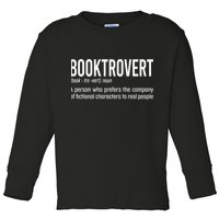 Funny Booktrovert Definition Reading Fan Book Lover Introvert Toddler Long Sleeve Shirt