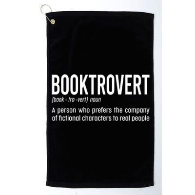 Funny Booktrovert Definition Reading Fan Book Lover Introvert Platinum Collection Golf Towel