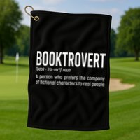 Funny Booktrovert Definition Reading Fan Book Lover Introvert Golf Towel
