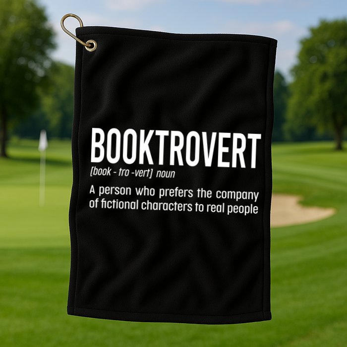 Funny Booktrovert Definition Reading Fan Book Lover Introvert Golf Towel