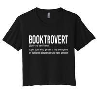 Funny Booktrovert Definition Reading Fan Book Lover Introvert Crop Top