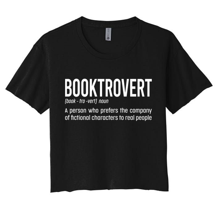 Funny Booktrovert Definition Reading Fan Book Lover Introvert Crop Top