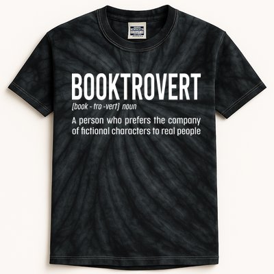 Funny Booktrovert Definition Reading Fan Book Lover Introvert Kids Tie-Dye T-Shirt