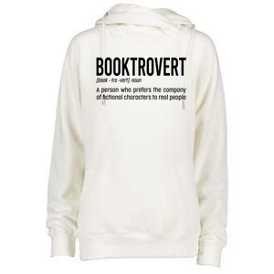 Funny Booktrovert Definition Reading Fan Book Lover Introvert Womens Funnel Neck Pullover Hood