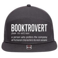 Funny Booktrovert Definition Reading Fan Book Lover Introvert 7 Panel Mesh Trucker Snapback Hat