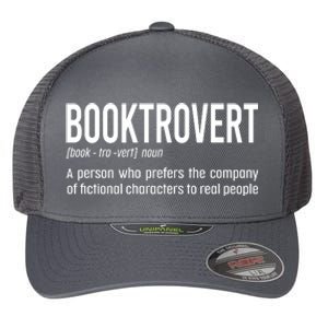 Funny Booktrovert Definition Reading Fan Book Lover Introvert Flexfit Unipanel Trucker Cap