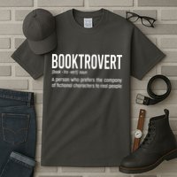 Funny Booktrovert Definition Reading Fan Book Lover Introvert Tall T-Shirt
