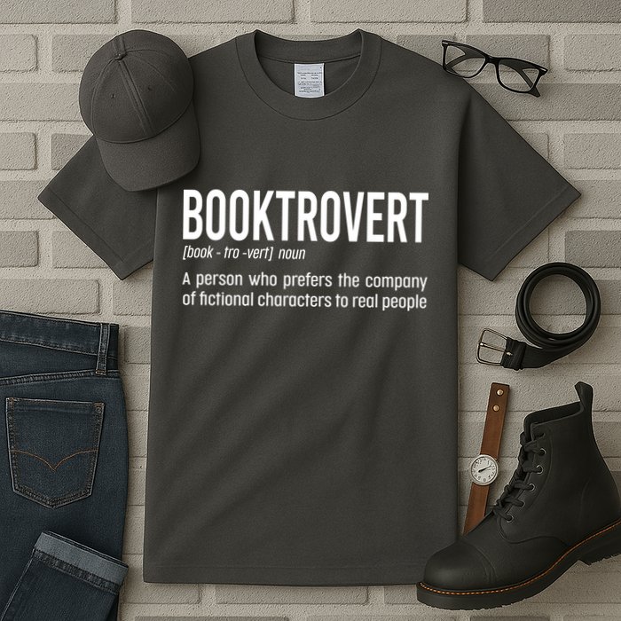 Funny Booktrovert Definition Reading Fan Book Lover Introvert Tall T-Shirt