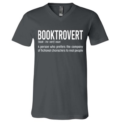 Funny Booktrovert Definition Reading Fan Book Lover Introvert V-Neck T-Shirt