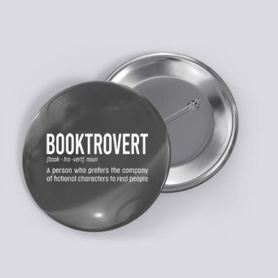 Funny Booktrovert Definition Reading Fan Book Lover Introvert Button