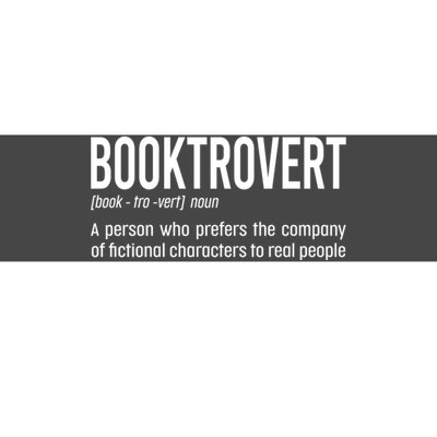 Funny Booktrovert Definition Reading Fan Book Lover Introvert Bumper Sticker