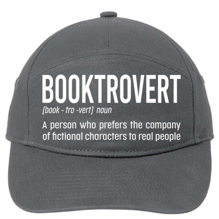 Funny Booktrovert Definition Reading Fan Book Lover Introvert 7-Panel Snapback Hat