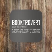 Funny Booktrovert Definition Reading Fan Book Lover Introvert Coaster