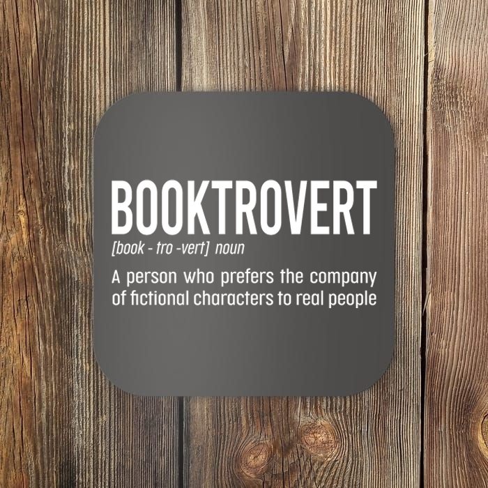 Funny Booktrovert Definition Reading Fan Book Lover Introvert Coaster