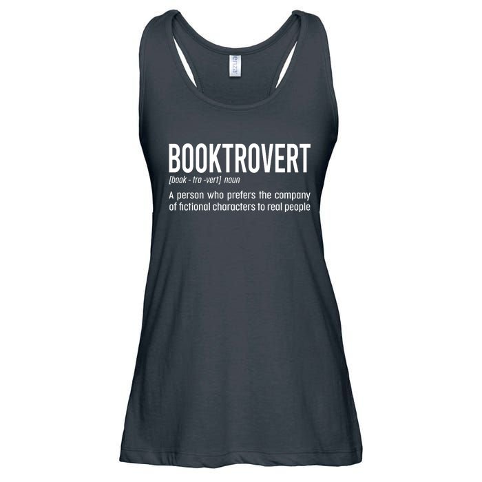 Funny Booktrovert Definition Reading Fan Book Lover Introvert Ladies Essential Flowy Tank