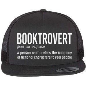 Funny Booktrovert Definition Reading Fan Book Lover Introvert Flat Bill Trucker Hat