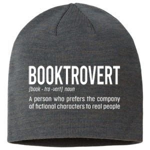 Funny Booktrovert Definition Reading Fan Book Lover Introvert Sustainable Beanie