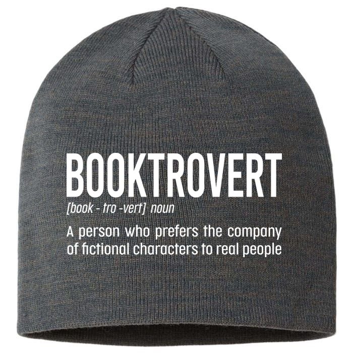 Funny Booktrovert Definition Reading Fan Book Lover Introvert Sustainable Beanie