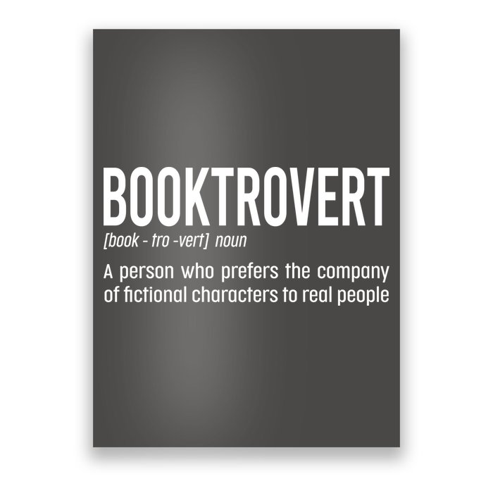 Funny Booktrovert Definition Reading Fan Book Lover Introvert Poster