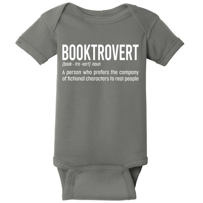 Funny Booktrovert Definition Reading Fan Book Lover Introvert Baby Bodysuit