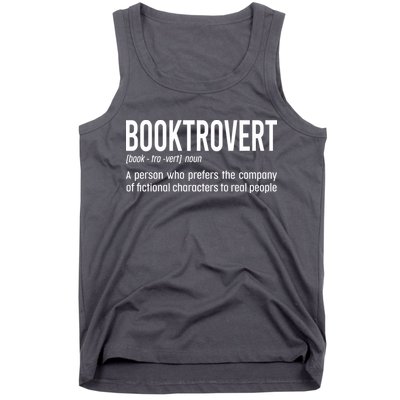 Funny Booktrovert Definition Reading Fan Book Lover Introvert Tank Top