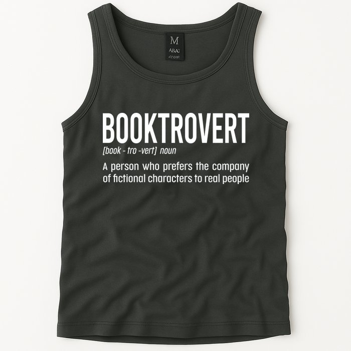 Funny Booktrovert Definition Reading Fan Book Lover Introvert Tank Top