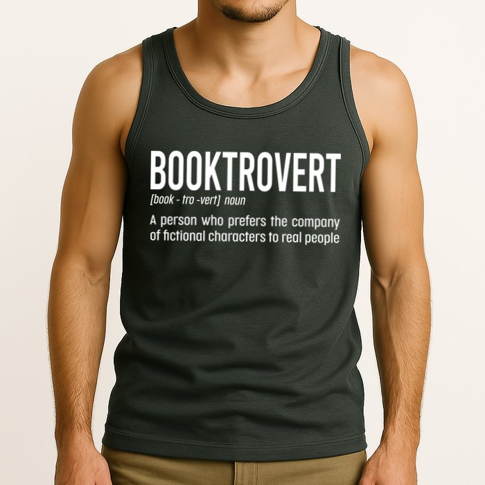 Funny Booktrovert Definition Reading Fan Book Lover Introvert Tank Top