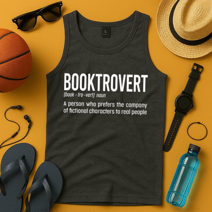 Funny Booktrovert Definition Reading Fan Book Lover Introvert Tank Top