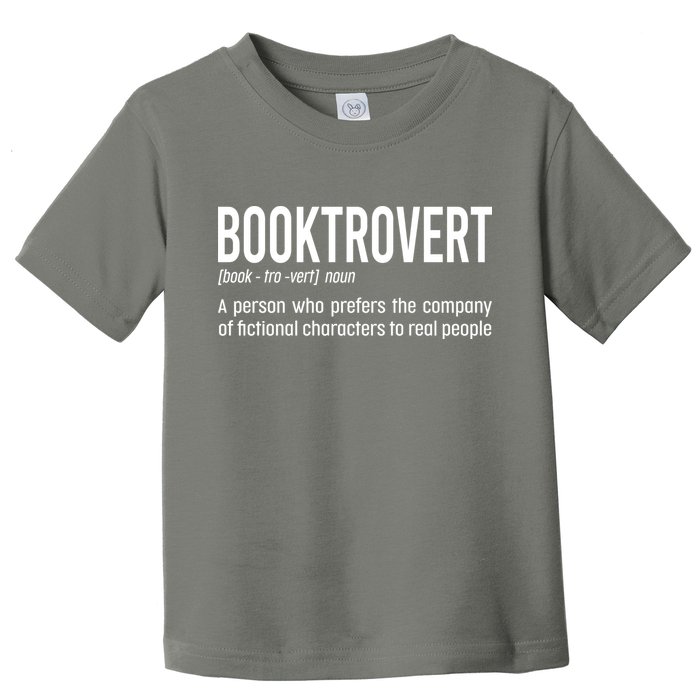 Funny Booktrovert Definition Reading Fan Book Lover Introvert Toddler T-Shirt