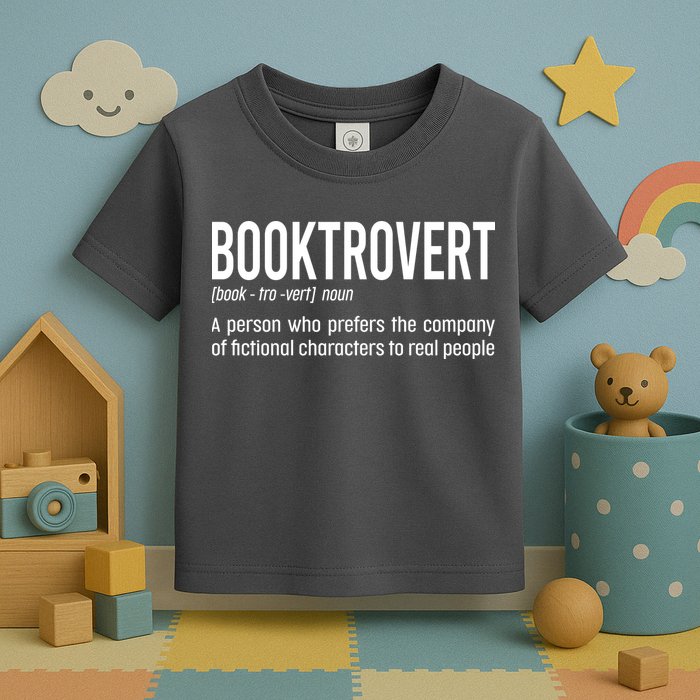 Funny Booktrovert Definition Reading Fan Book Lover Introvert Toddler T-Shirt