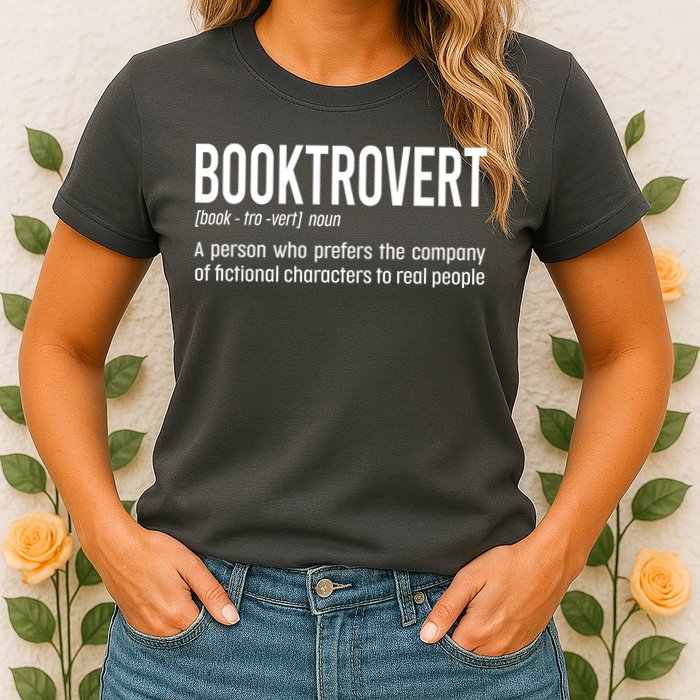 Funny Booktrovert Definition Reading Fan Book Lover Introvert Womens T-Shirt