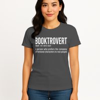Funny Booktrovert Definition Reading Fan Book Lover Introvert Womens T-Shirt