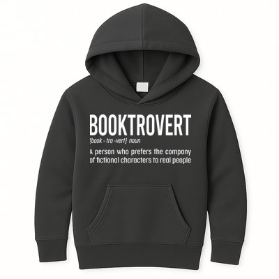 Funny Booktrovert Definition Reading Fan Book Lover Introvert Kids Hoodie