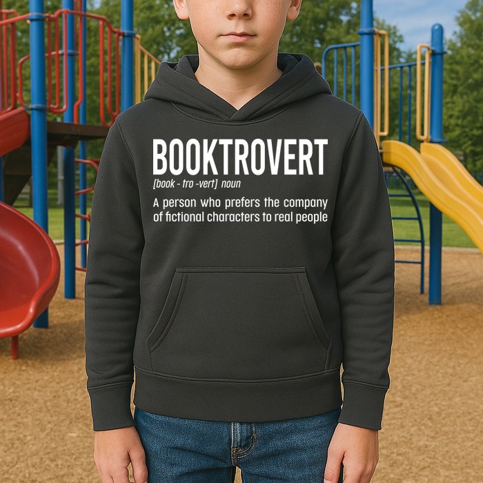 Funny Booktrovert Definition Reading Fan Book Lover Introvert Kids Hoodie