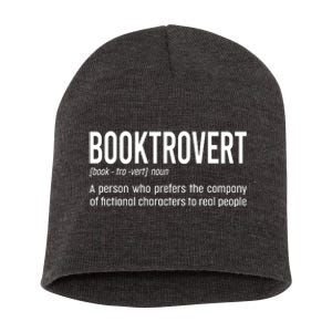 Funny Booktrovert Definition Reading Fan Book Lover Introvert Short Acrylic Beanie