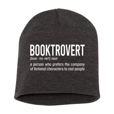 Funny Booktrovert Definition Reading Fan Book Lover Introvert Short Acrylic Beanie