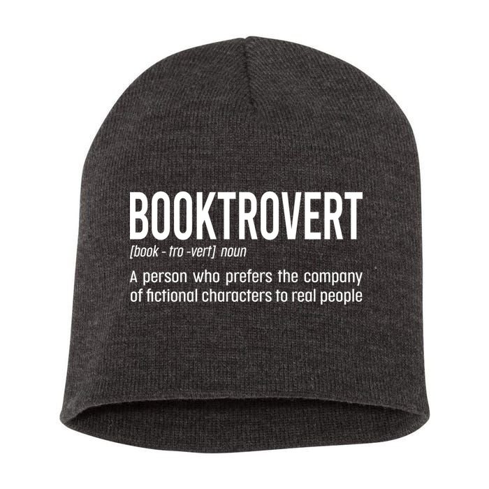 Funny Booktrovert Definition Reading Fan Book Lover Introvert Short Acrylic Beanie