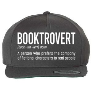 Funny Booktrovert Definition Reading Fan Book Lover Introvert Wool Snapback Cap