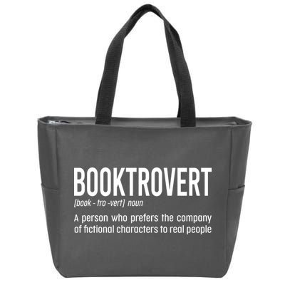 Funny Booktrovert Definition Reading Fan Book Lover Introvert Zip Tote Bag