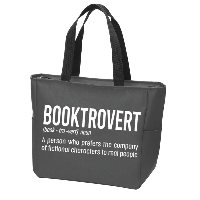 Funny Booktrovert Definition Reading Fan Book Lover Introvert Zip Tote Bag