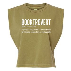 Funny Booktrovert Definition Reading Fan Book Lover Introvert Garment-Dyed Women's Muscle Tee