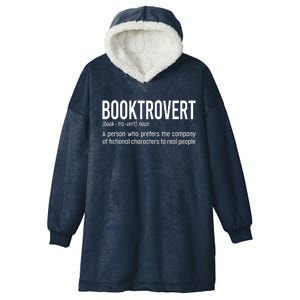 Funny Booktrovert Definition Reading Fan Book Lover Introvert Hooded Wearable Blanket