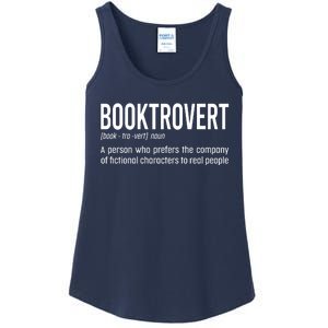 Funny Booktrovert Definition Reading Fan Book Lover Introvert Ladies Essential Tank