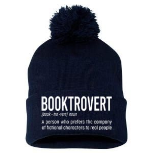 Funny Booktrovert Definition Reading Fan Book Lover Introvert Pom Pom 12in Knit Beanie